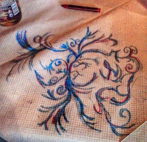 Rukopisný návrh výšivky